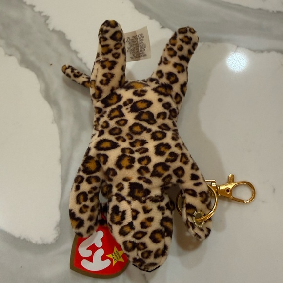 Upcycled 90s Ty Teenie Beanie McDonald’s Freckles the Leopard Key Chain - Picture 4 of 6